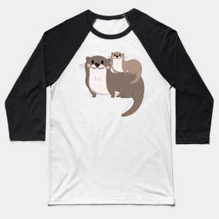 Significant Otters - Otters Mom Holding Each Other Baseball T-Shirt